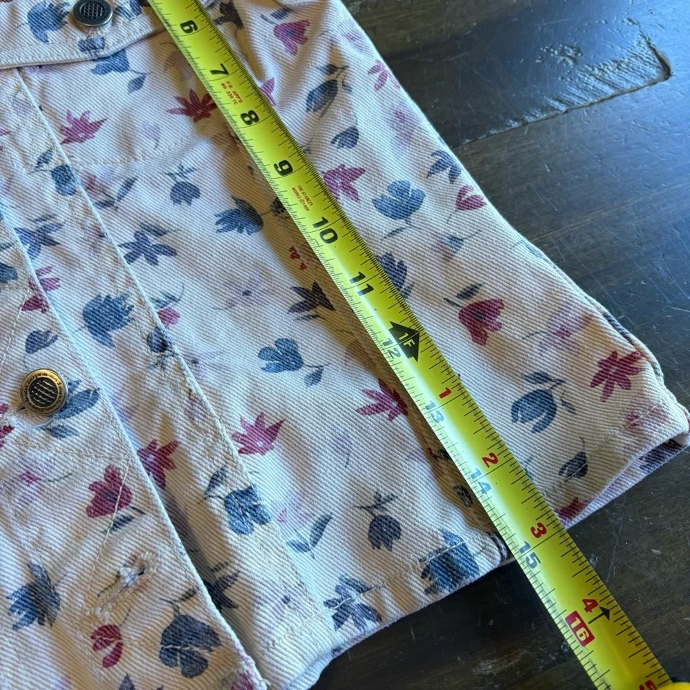 Vintage Floral Denim Vest H&M Y2K Jeans Cotton Girls 12 Large Sporty Tween Girly